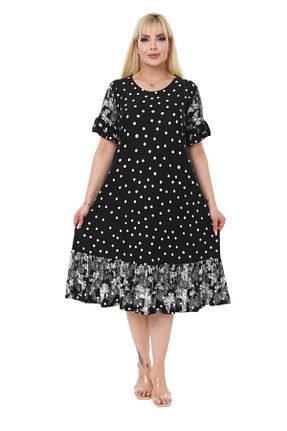 لباس سایز بزرگ مشکی زنانه ویسکون MELSAY - کد 708299297