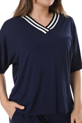 ست گرمکن سایز بزرگ سرمه ای زنانه مخلوط ویسکون MELSAY - کد 824056292