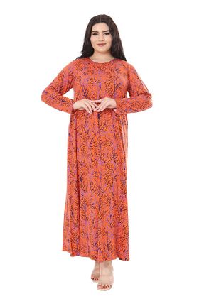 لباس سایز بزرگ نارنجی زنانه ویسکون MELSAY - کد 833595413