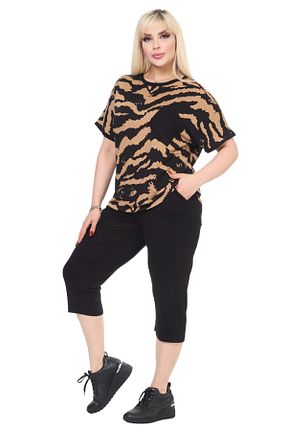 ست گرمکن سایز بزرگ مشکی زنانه مخلوط ویسکون MELSAY - کد 802400681