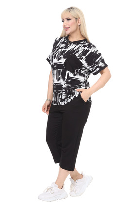 ست گرمکن سایز بزرگ مشکی زنانه مخلوط ویسکون MELSAY - کد 781155825