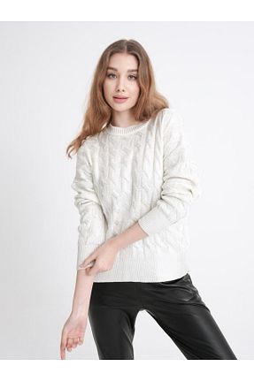 پلیور سفید زنانه Saç Örgü Su Moda - کد 789259636