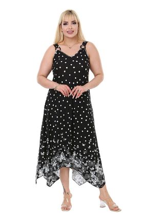 لباس سایز بزرگ مشکی زنانه ویسکون MELSAY - کد 735981580
