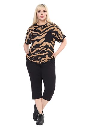 ست گرمکن سایز بزرگ مشکی زنانه مخلوط ویسکون MELSAY - کد 802400681