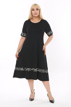 لباس سایز بزرگ مشکی زنانه ویسکون MELSAY - کد 804168179