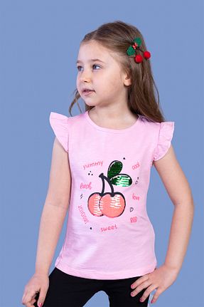 تیشرت صورتی بچه گانه یقه بند دار Toontoy - کد 109269383