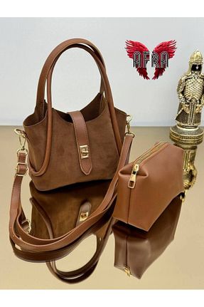 کیف دوشی قهوه ای زنانه چرم مصنوعی Afra - کد 880059837