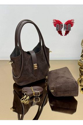کیف دوشی قهوه ای زنانه چرم مصنوعی Afra - کد 880059840