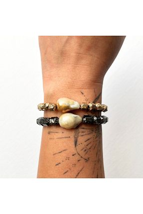 دستبند جواهر متالیک زنانه سنگ طبیعی L´Atelier des Perles - کد 876447853