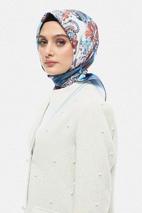 روسری آبی 90 x 90 Setrms - کد 880068873