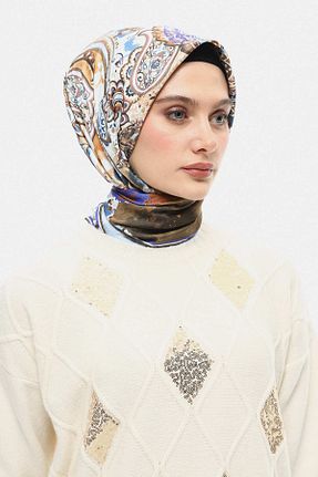 روسری قهوه ای 90 x 90 Setrms - کد 880068872