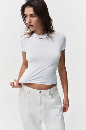 بادی سفید زنانه یقه دوچرخه H&M - کد 872882040