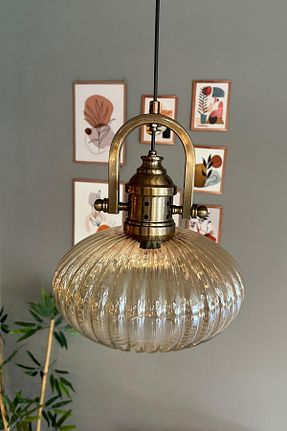 لوستر بژ شیشه Bamyum - کد 880105192