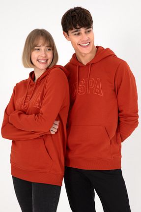 سوئیشرت نارنجی مردانه ساده U.S. Polo Assn. - کد 865189416