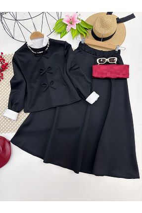 ست بالاتنه و پائین تنه حجاب مشکی زنانه رگولار YEDİLALE - کد 880146905
