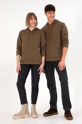 سوئیشرت خاکی مردانه ساده U.S. Polo Assn. - کد 859398212
