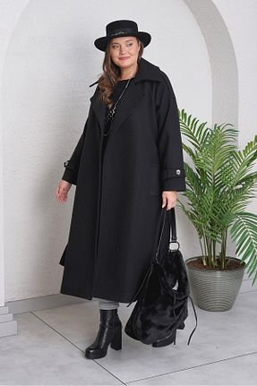 کاپشن سایز بزرگ مشکی زنانه سایز بزرگ Büyük Moda - کد 872880493