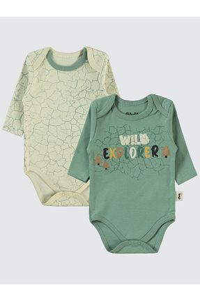 بادی و سرهمی نوزادی سبز بچه گانه İnterlok Civil Baby - کد 880183152