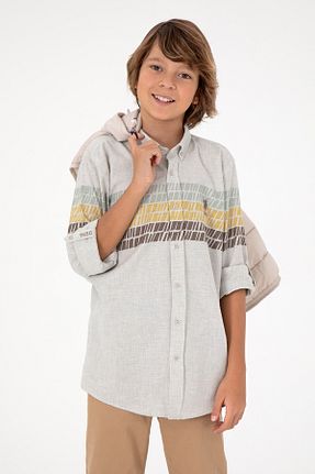 پیراهن نباتی بچه گانه یقه دکمه دار U.S. Polo Assn. - کد 873191620