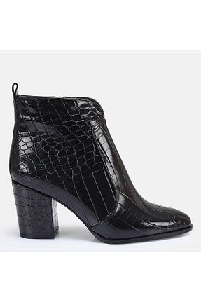 بوت / نیم بوت مشکی زنانه چرم مصنوعی 37Numara - کد 879397808