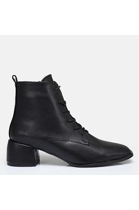 بوت / نیم بوت مشکی زنانه چرم مصنوعی 37Numara - کد 879387772