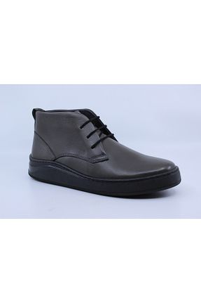 بوت / نیم بوت طوسی مردانه چرم خالص Papuccu - کد 880204204