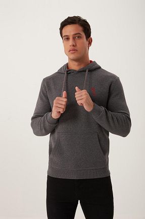 سوئیشرت طوسی مردانه نقش دار / کار شده Polo State - کد 192713445