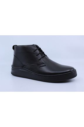 بوت / نیم بوت مشکی مردانه چرم خالص Papuccu - کد 880204262