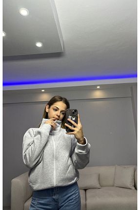 سوئیشرت طوسی زنانه ساده modakirwem - کد 880235944