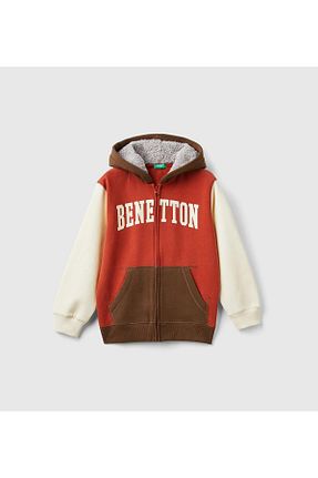 سوئیشرت نارنجی بچه گانه چاپی United Colors of Benetton - کد 873937529