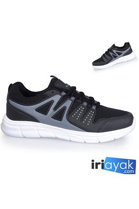 کفش اسنیکر مشکی مردانه بند دار İriayak - کد 816489136