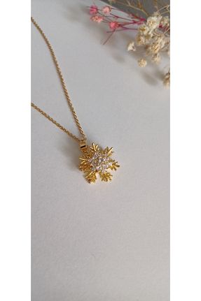 گردنبند استیل ( فولاد ) طلائی زنانه استیل ضد زنگ Feride - کد 839691329