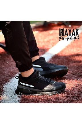کفش اسنیکر مشکی مردانه بند دار İriayak - کد 758563531