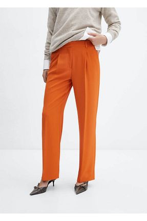 شلوار قهوه ای زنانه پلی استر MANGO - کد 765775423