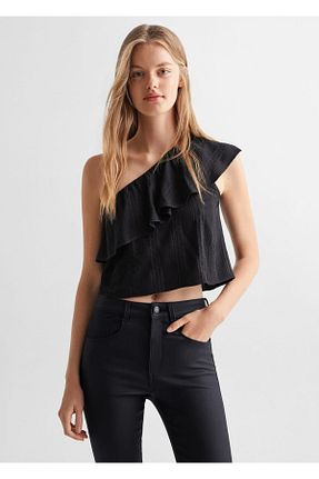شلوار جین مشکی زنانه رگولار MANGO Teen - کد 739491153