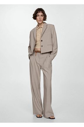 شلوار بژ زنانه پلی استر MANGO - کد 794907899