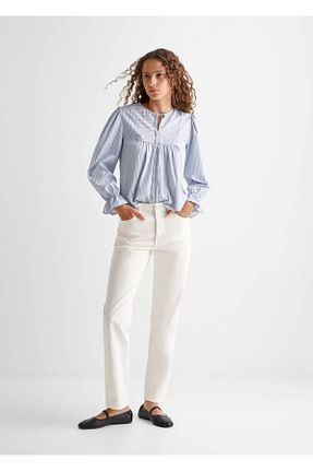 شلوار جین سفید زنانه رگولار MANGO Teen - کد 740111429