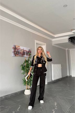 ست بالاتنه و پائین تنه مشکی زنانه رگولار bonibon butikk - کد 880422580