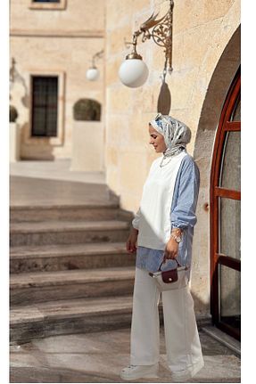 ست بالاتنه و پائین تنه حجاب نباتی زنانه رگولار ASEL FASHİON - کد 129617761