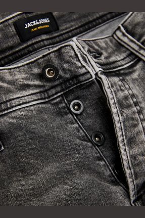 شلوار جین طوسی مردانه پاچه تنگ Jack & Jones - کد 848573133