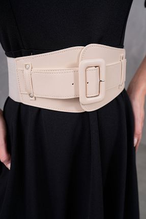 کمربند بژ زنانه چرم مصنوعی WOMAN VISION - کد 856876070