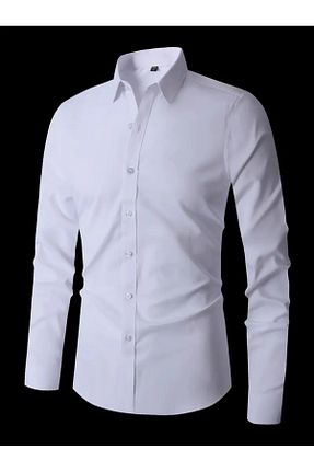 پیراهن سفید مردانه اسلیم فیت NO4 - کد 878324305