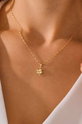 گردنبند طلا طلائی زنانه 14 عیار MOOM MÜCEVHERAT - کد 880555307