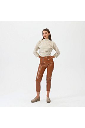 شلوار قهوه ای زنانه چرم مصنوعی OUZ Fashion - کد 880560843
