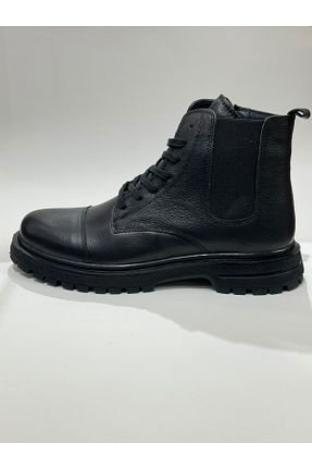 بوت / نیم بوت مشکی مردانه چرم خالص Fg Shoes - کد 880657363