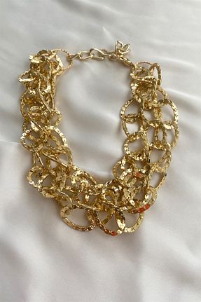 گردنبند جواهر طلائی زنانه فلزی Sose Moda - کد 346463657