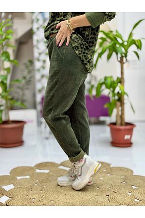 شلوار خاکی زنانه مخمل Punta Otantik - کد 880676604
