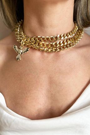 گردنبند جواهر طلائی زنانه چرم Sose Moda - کد 696914951