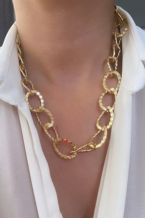 گردنبند جواهر طلائی زنانه فلزی Sose Moda - کد 346463715