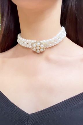 گردنبند جواهر سفید زنانه مروارید Sose Moda - کد 445640155